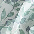 Dekoracja okienna biało, zielona z lekkiej etaminy z nadrukiem gałązek 140x270 cm taśma CLARISSA Design 91