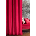 Zasłona szyta na taśmie 5 cm ENYA czerwona z miękkiej półmatowej tkaniny welwetowej