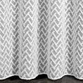 Firana biała z etaminy zdobiona pasem trójwymiarowego wzoru geometrycznego 140x250 cm przelotka MELI 2
