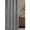 Zasłona szyta na flexach grafitowo srebrna z miękkiej, szenilowej tkaniny w prążki Italissima Eva Minge