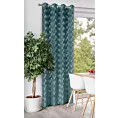 Zasłona welwetowa turkusowa ze srebrnym nadrukiem 140x250 cm przelotka - ACHILL