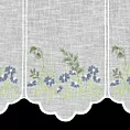 Tkanina firanowa zazdrostka z etaminy zdobiona haftem drobnych kwiatuszków