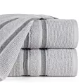 Ręcznik do rąk 30x50 cm bawełniany kolor srebrny w kontrastujące pasy 500 g/m2 DINA
