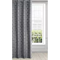 Zasłona zaciemniająca typu blackout ze srebrnym geometrycznym nadrukiem w stylu art deco