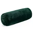 Poduszka wałek 15x45 cm ciemnozielona z miękkiej futrzanej tkaniny  NINA