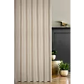 Zasłona szyta na taśmie 5 cm ADISA jasnobeżowa o luźnym lnianym splocie z błyszczącą nicią
