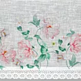 Zazdrostka biało, różowa z etaminy w stylu prowansalskim z koronką 150x30 cm tunel ASTEJA