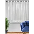 Firana biała z lekkiej mikrosiateczki z połyskiem zakończona haftem 300x145 cm przelotka ELLIE