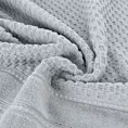 Ręcznik do rąk 30x50 cm bawełniany kolor srebrny z ozdobną bordiurą w paseczki 500 g/m2 ADORE