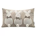 Poszewka na poduszkę 30x50 cm bawełniana beżowo, kremowa z uroczym zajączkiem WIOSNA 39