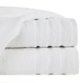 Ręcznik kąpielowy 50x90 cm bawełniany kolor biały podkreślony żakardowymi paskami 480 g/m2 VITO