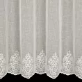 Firana szyta na taśmie 5 cm biała z matowej etaminy ozdobionej ornamentowym haftem