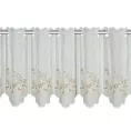 Tkanina firanowa zazdrostka z etaminy zdobiona haftem subtelnym drobnych kwiatuszków
