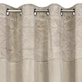Zasłona welwetowa beżowo, srebrna z ozdobnym pasem 140x250 cm przelotka - ARIANA