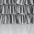 Zasłona welwetowa srebrna zdobiona falbanami 140x250 cm przelotka - AURA