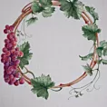 Bieżnik na stół naturalny 85x85 cm SUMMER 4 z nadrukowanym motywem winorośli
