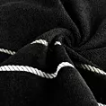 Ręcznik kąpielowy 50x90 cm bawełniany kolor czarny z welwetową bordiurą i kontrastującymi paseczkami 500 g/m2 NEL