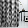 Tkanina zasłonowa z nadrukiem w pepitkę, miękka w dotyku