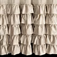 Zasłona welwetowa beżowa zdobiona falbanami i lśniącymi akcentami 140x250 cm przelotka - CARLI