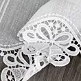 Tkanina firanowa zazdrostka z etaminy zdobiona świątecznym ażurowym haftem w formie dzwoneczków