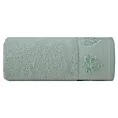 Ręcznik kąpielowy 50x90 cm bawełniany kolor miętowy z aplikacją serca na bordiurze 500 g/m2 KAMILA