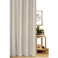 Zasłona szyta na taśmie 5 cm jasnobeżowa z miękkiej w dotyku tkaniny szenilowej