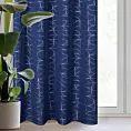 Zasłona granatowa ze srebrnym geometrycznym nadrukiem 140x250 cm przelotka - EVI