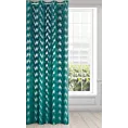 Zasłona welwetowa turkusowa ze srebrnym nadrukiem 140x250 cm przelotka - CHILL