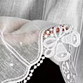 Tkanina firanowa zazdrostka z etaminy zdobiona świątecznym ażurowym haftem w formie dzwoneczków