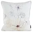 Poszewka na poduszkę 45x45 cm welwetowa, kremowo beżowa, dwustronna z motywem kwiatów VELVET 127 Eurofirany Premium