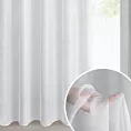 Firana biała o strukturze drobnego deszczyku wzór poziomy 140x250 cm taśma REBECCA