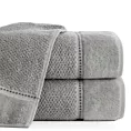 Ręcznik kąpielowy 70x140 cm bawełniany kolor szary o ryżowej strukturze ze stebnowaniem i welwetową bordiurą 500 g/m2 SALADO
