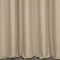 Zasłona szyta na taśmie 5 cm ciemnobeżowa z miękkiej tkaniny o naturalnym splocie w stylu ekologicznym