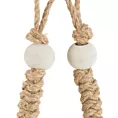 Dekoracyjny sznur z naturalnej juty zdobiony drewnianymi koralikami RICO