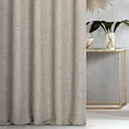 Zasłona szyta na flexach FELICITY beżowo jasnoszara o naturalnym splocie w melanżowych odcieniach