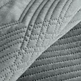 Narzuta welwetowa srebrna 220x240 cm pikowana metodą hot press w wzór geometryczny - VELVET2