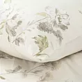 Pościel 160x200 cm z satyny bawełnianej kolor kremowy, brązowy z wzorem kwiatowym ELLA 19 w kwiaty