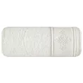 Ręcznik kąpielowy 50x90 cm bawełniany kolor kremowy z bordiurą zdobioną ornamentowym haftem 600 g/m2 KLAS 2