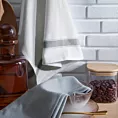 Komplet ściereczek kuchennych 2szt 50x70 cm bawełniany kolor srebrny w pasy 200 g/m2 SOFIA