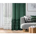 Zasłona welwetowa ciemnozielona zdobiona falbanami 140x270 taśma - CHARLOTTE 1