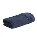 Ręcznik do rąk 30x50 cm bawełniany kolor granatowy z kontrastującymi paseczkami 500 g/m2 SIBEL