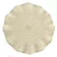 Podkładka okrągła na stół szampańska średnica 38 cm JUNE pleciona o falistych brzegach