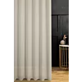 Firana szyta na taśmie 5 cm ciemnokremowa z delikatnej połyskującej tkaniny o strukturze deszczyku wykończonej obciążnikiem