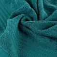 Ręcznik kąpielowy 70x140 cm bawełniany kolor ciemnoturkusowy zdobiony błyszczącą bordiurą 550 g/m2 LARIS