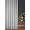 Firana szyta na tunelu naturalna z lekko połyskującej, luźnotkanej etaminy z efektem kreszowania, wykończona obciążnikiem