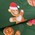 Pościel świąteczna 220x200 z mikrowłókna kolor czerwony, zielony  z motywem pierników GINGER 2