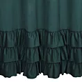 Zasłona ciemnozielona z welwetu zdobiona trzema subtelnymi falbanami 140x250 cm przelotka MEGI