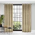 Zasłona beżowa z wytłaczanym wzorem, welwetowa 140x250 cm przelotka - ARETA