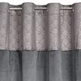 Zasłona grafitowa z aplikacją z błyszczącego welwetu 140x250 cm przelotka - AGNES - Design 91