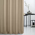 Zasłona szyta na taśmie 5 cm ciemnobeżowa z miękkiej tkaniny o naturalnym splocie w stylu ekologicznym